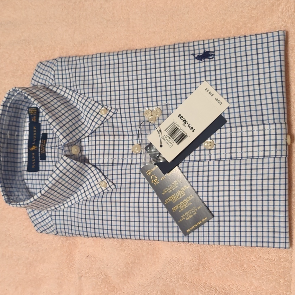 Ralph Lauren Men's classic fit blue/white Striped shirts. - Picture 1 of 6